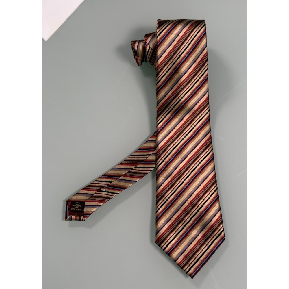 BcBg‎ Attitude Silk Tie Standard Size Mulitcolor Stripe Preppy
